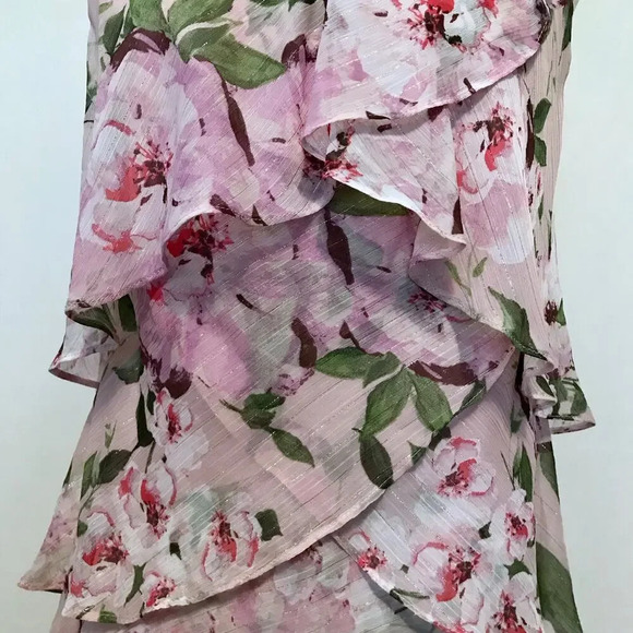 SLNY NWT Knee Length Tiered Flutter Dress Women Various - Picture 3 of 9